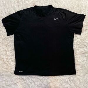 The Nike Tee Shirt Mens 3XL Black Dri-FIT Training Swoosh Logo Athletic Active
